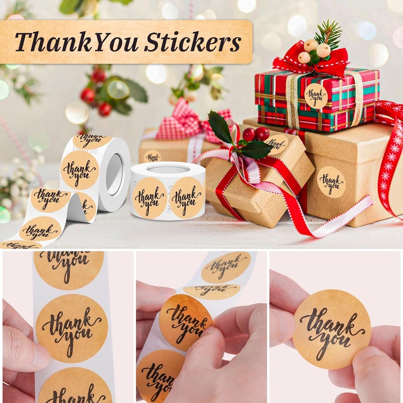 WOYAOBD 500Pcs Thank You Stickers for Packaging, 1.5 Inch Self-Adhesive Envelope Sticker for Small Business, Gifts, Weddings, Party, Boutiques, Label Stickers - Image 2